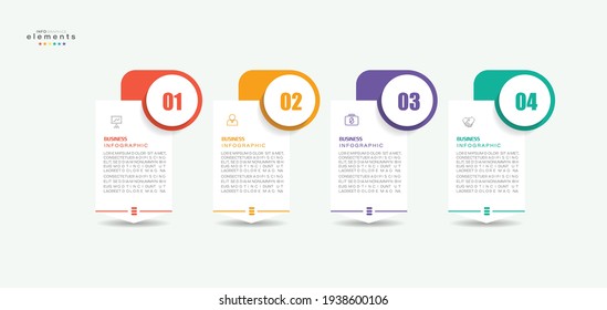 Vektorgrafik Infografische Design-Vorlage mit Symbolen und 4 Optionen oder Schritten. Kann für Prozess, Präsentationen, Layout, Banner, Infografik verwendet werden.