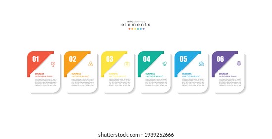 vector illustration Infographic design template with icons and 6 options or steps. Can be used for process, presentations, layout, banner,info graph.