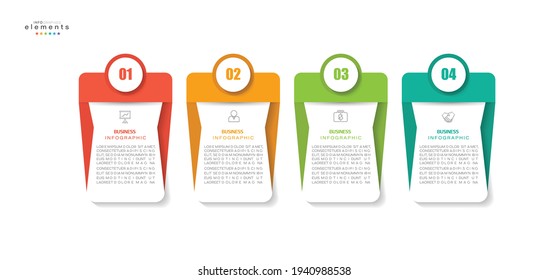 vector illustration Infographic design template with icons and 4 options or steps. Can be used for process, presentations, layout, banner,info graph.