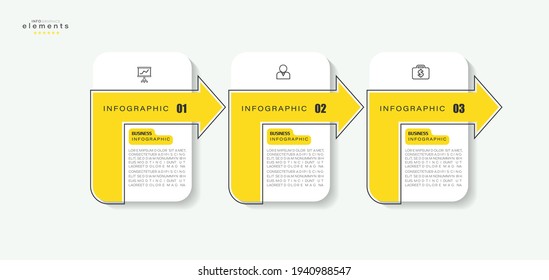 Vektorgrafik Infografische Design-Vorlage mit Symbolen und 3 Optionen oder Schritte. Kann für Prozess, Präsentationen, Layout, Banner, Infografik verwendet werden.
