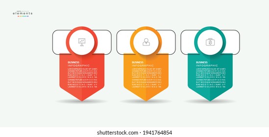 vector illustration Infographic design template with icons and 3 options or steps. Can be used for process, presentations, layout, banner,info graph.