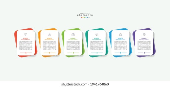vector illustration Infographic design template with icons and 6 options or steps. Can be used for process, presentations, layout, banner,info graph.