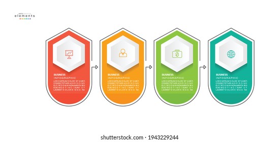 vector illustration Infographic design template with icons and 4 options or steps. Can be used for process, presentations, layout, banner,info graph.