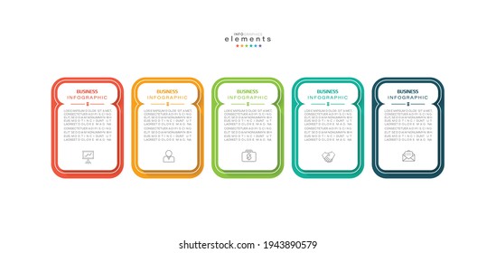 Vektorgrafik Infografische Design-Vorlage mit Symbolen und 5 Optionen oder Schritte. Kann für Prozess, Präsentationen, Layout, Banner, Infografik verwendet werden.