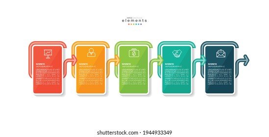 vector illustration Infographic design template with icons and 5 options or steps. Can be used for process, presentations, layout, banner,info graph.