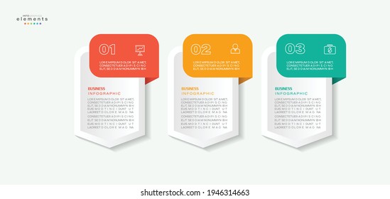 vector illustration Infographic design template with icons and 3 options or steps. Can be used for process, presentations, layout, banner,info graph.