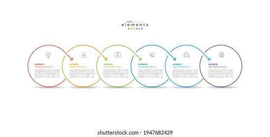 ilustración vectorial Plantilla de diseño infográfico con iconos y 6 opciones o pasos. Se puede usar para procesos, presentaciones, diseño, banner, gráfico de información.