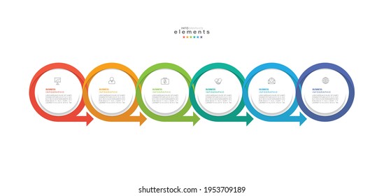 vector illustration Infographic design template with icons and 6 options or steps. Can be used for process, presentations, layout, banner,info graph.