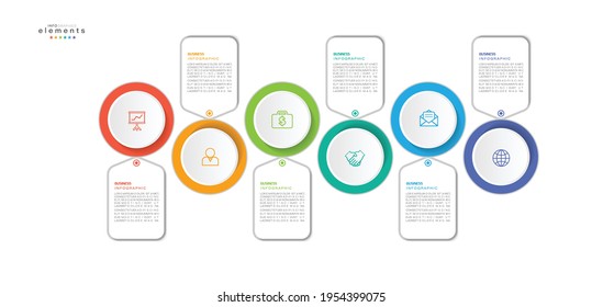 vector illustration Infographic design template with icons and 6 options or steps. Can be used for process, presentations, layout, banner,info graph.