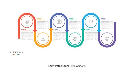 vector illustration Infographic design template with icons and 6 options or steps. Can be used for process, presentations, layout, banner,info graph.
