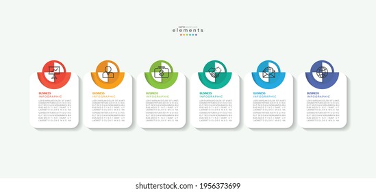 vector illustration Infographic design template with icons and 6 options or steps. Can be used for process, presentations, layout, banner,info graph.