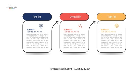 ilustración vectorial Plantilla de diseño infográfico con iconos y 3 opciones o pasos. Se puede usar para procesos, presentaciones, diseño, banner, gráfico de información.