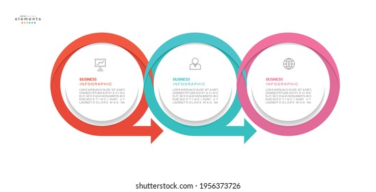 Vektorgrafik Infografische Design-Vorlage mit Symbolen und 3 Optionen oder Schritte. Kann für Prozess, Präsentationen, Layout, Banner, Infografik verwendet werden.
