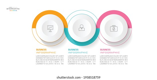 vector illustration Infographic design template with icons and 3 options or steps. Can be used for process, presentations, layout, banner,info graph.