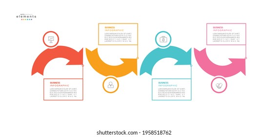 vector illustration Infographic design template with icons and 4 options or steps. Can be used for process, presentations, layout, banner,info graph.