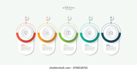 vector illustration Infographic design template with icons and 5 options or steps. Can be used for process, presentations, layout, banner,info graph.