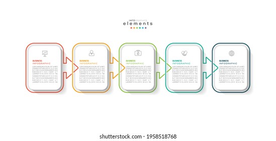 vector illustration Infographic design template with icons and 5 options or steps. Can be used for process, presentations, layout, banner,info graph.