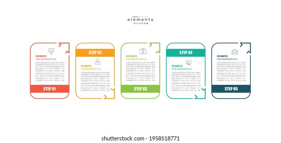 vector illustration Infographic design template with icons and 5 options or steps. Can be used for process, presentations, layout, banner,info graph.