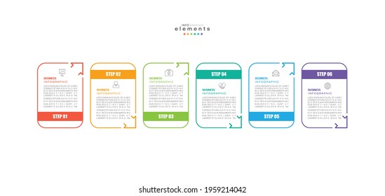vector illustration Infographic design template with icons and 6 options or steps. Can be used for process, presentations, layout, banner,info graph.