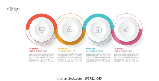 vector illustration Infographic design template with icons and 4 options or steps. Can be used for process, presentations, layout, banner,info graph.