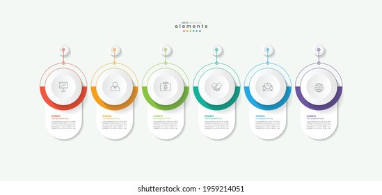 vector illustration Infographic design template with icons and 6 options or steps. Can be used for process, presentations, layout, banner,info graph.