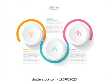 vector illustration Infographic design template with icons and 3 options or steps. Can be used for process, presentations, layout, banner,info graph.