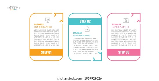 vector illustration Infographic design template with icons and 3 options or steps. Can be used for process, presentations, layout, banner,info graph.