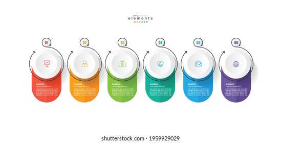 vector illustration Infographic design template with icons and 6 options or steps. Can be used for process, presentations, layout, banner,info graph.