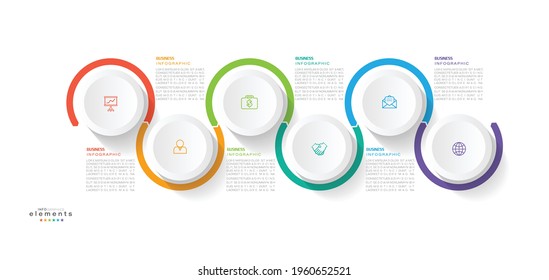 vector illustration Infographic design template with icons and 6 options or steps. Can be used for process, presentations, layout, banner,info graph.