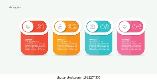 vector illustration Infographic design template with icons and 4 options or steps. Can be used for process, presentations, layout, banner,info graph.