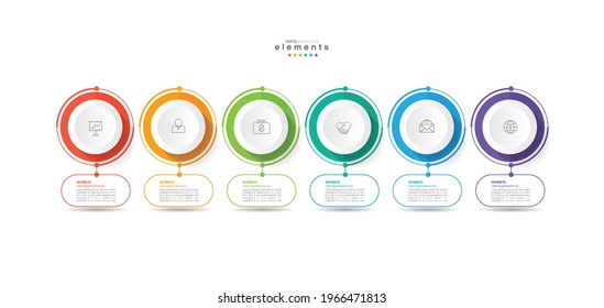 vector illustration Infographic design template with icons and 6 options or steps. Can be used for process, presentations, layout, banner,info graph.