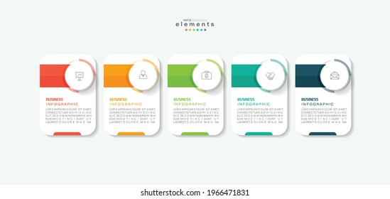 vector illustration Infographic design template with icons and 5 options or steps. Can be used for process, presentations, layout, banner,info graph.