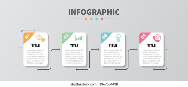 plantilla de diseño infográfico de ilustraciones vectoriales con iconos. Plantilla para procesos, presentaciones, diseño, banner, folleto.