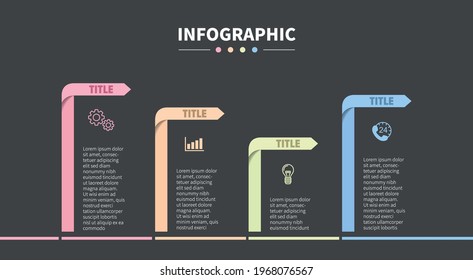 vector illustration infographic design template with icons. Template for process, presentations, layout, banner, brochure.
