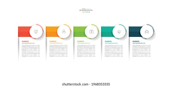 vector illustration Infographic design template with icons and 5 options or steps. Can be used for process, presentations, layout, banner,info graph.