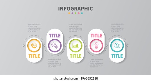 plantilla de diseño infográfico de ilustraciones vectoriales con iconos. Plantilla para procesos, presentaciones, diseño, banner, folleto.