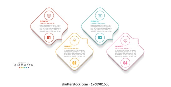 vector illustration Infographic design template with icons and 4 options or steps. Can be used for process, presentations, layout, banner,info graph.