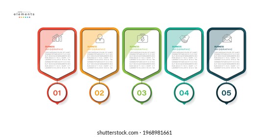 vector illustration Infographic design template with icons and 5 options or steps. Can be used for process, presentations, layout, banner,info graph.