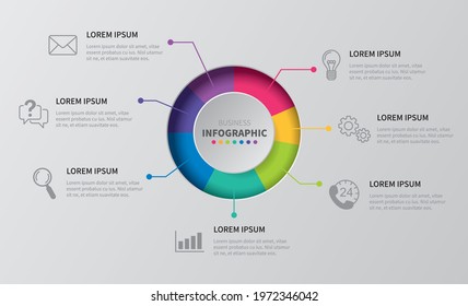 vector illustration infographic design template with icons. Template for process, presentations, layout, banner, brochure.