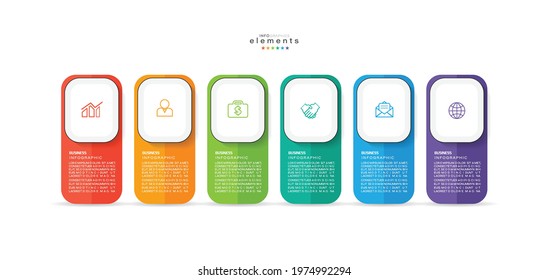 vector illustration Infographic design template with icons and 6 options or steps. Can be used for process, presentations, layout, banner,info graph.