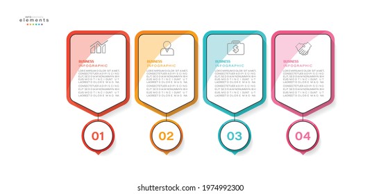 vector illustration Infographic design template with icons and 4 options or steps. Can be used for process, presentations, layout, banner,info graph.