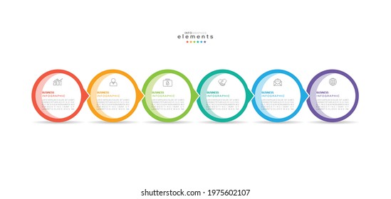 vector illustration Infographic design template with icons and 6 options or steps. Can be used for process, presentations, layout, banner,info graph.