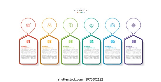 vector illustration Infographic design template with icons and 6 options or steps. Can be used for process, presentations, layout, banner,info graph.