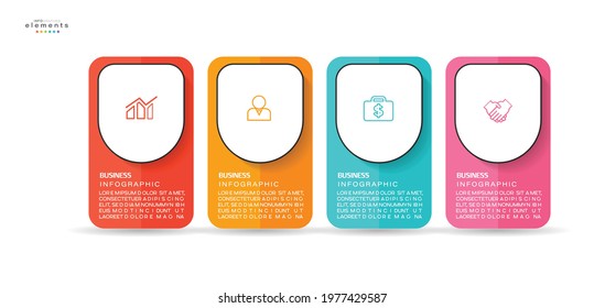vector illustration Infographic design template with icons and 4 options or steps. Can be used for process, presentations, layout, banner,info graph.