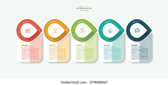 vector illustration Infographic design template with icons and 5 options or steps. Can be used for process, presentations, layout, banner,info graph.
