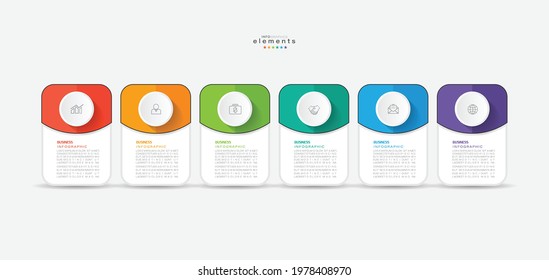 vector illustration Infographic design template with icons and 6 options or steps. Can be used for process, presentations, layout, banner,info graph.