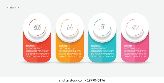 vector illustration Infographic design template with icons and 4 options or steps. Can be used for process, presentations, layout, banner,info graph.