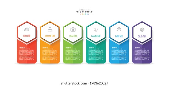 vector illustration Infographic design template with icons and 6 options or steps. Can be used for process, presentations, layout, banner,info graph.