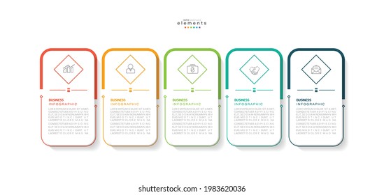 vector illustration Infographic design template with icons and 5 options or steps. Can be used for process, presentations, layout, banner,info graph.