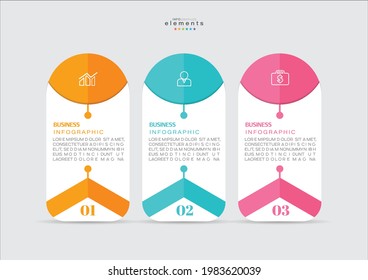vector illustration Infographic design template with icons and 3 options or steps. Can be used for process, presentations, layout, banner,info graph.